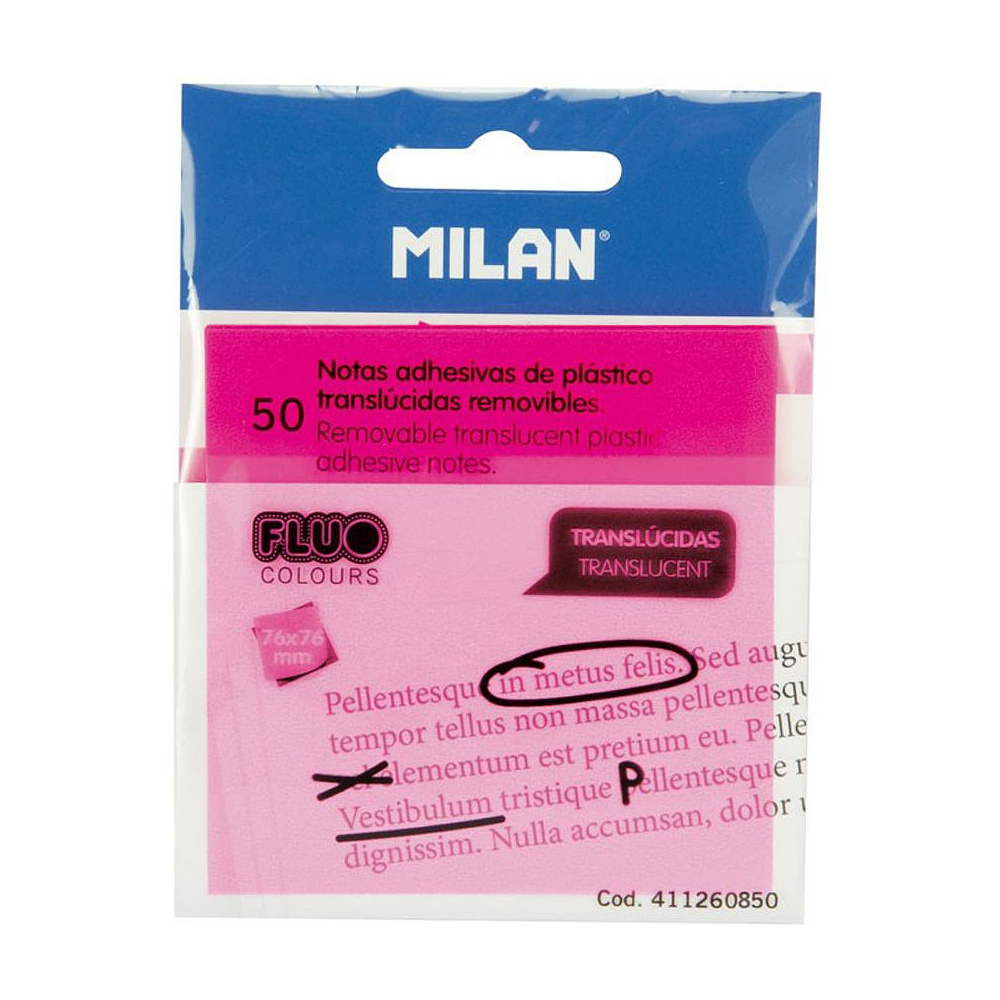Бумага для заметок "Milan", 76x76 мм, 50 листов, розовый