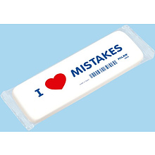 Ластик Milan "I love mistakes", 14x4,4 см, белый