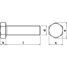 Болт шестигранный М16х50 мм, DIN 933/ГОСТ 7798-70, цинк, 1 кг