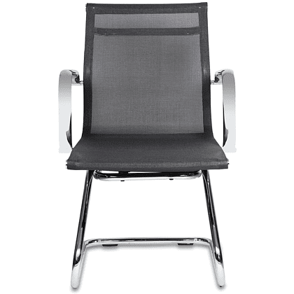 Кресло на полозьях "Бюрократ Ch-993-Low-V", сетка, черный, металл хром - 2