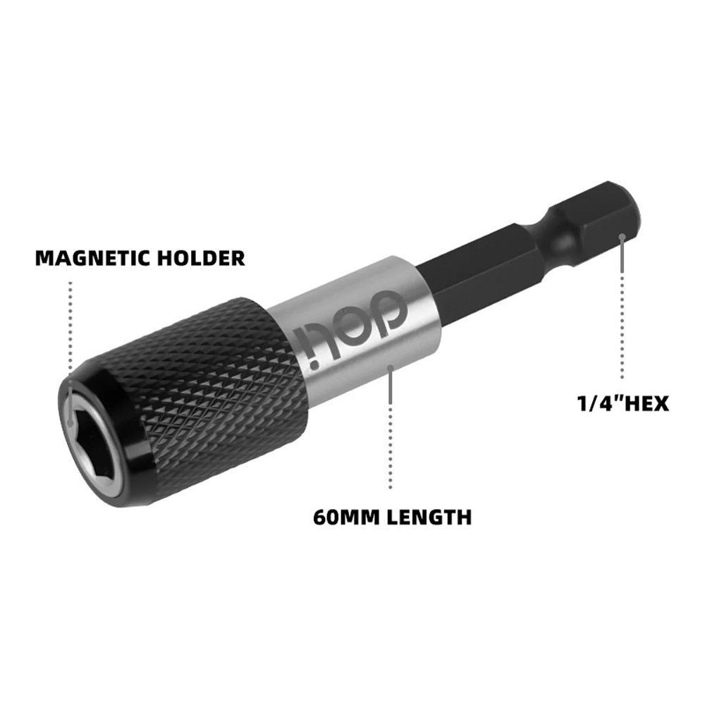 Держатель бит (насадок) Deli YS EDL107401, магнитный, набор 2 шт., 60мм, 1/4", с фиксатором - 6