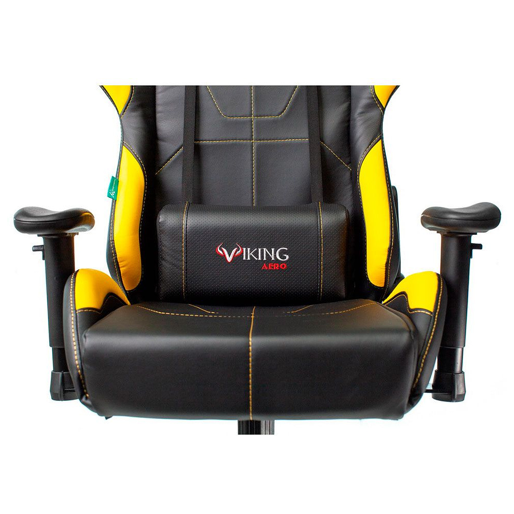  Кресло игровое Бюрократ "Zombie VIKING 5 AERO", экокожа, пластик, черный, желтый - 6