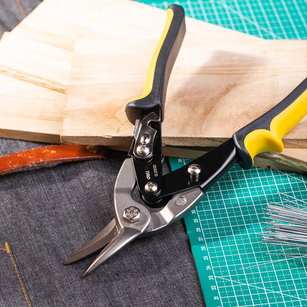 Ножницы по металлу Deli YS EDL20032, 250 мм, правый рез, черный, желтый - 3