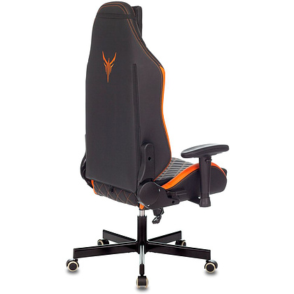 Кресло игровое "Knight Explore", экокожа, металл, черный, оранжевый - 4