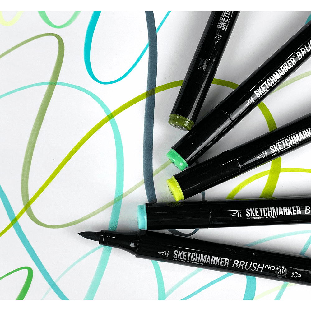 Маркер перманентный двусторонний "Sketchmarker Brush", WG9 теплый серый 9 - 5