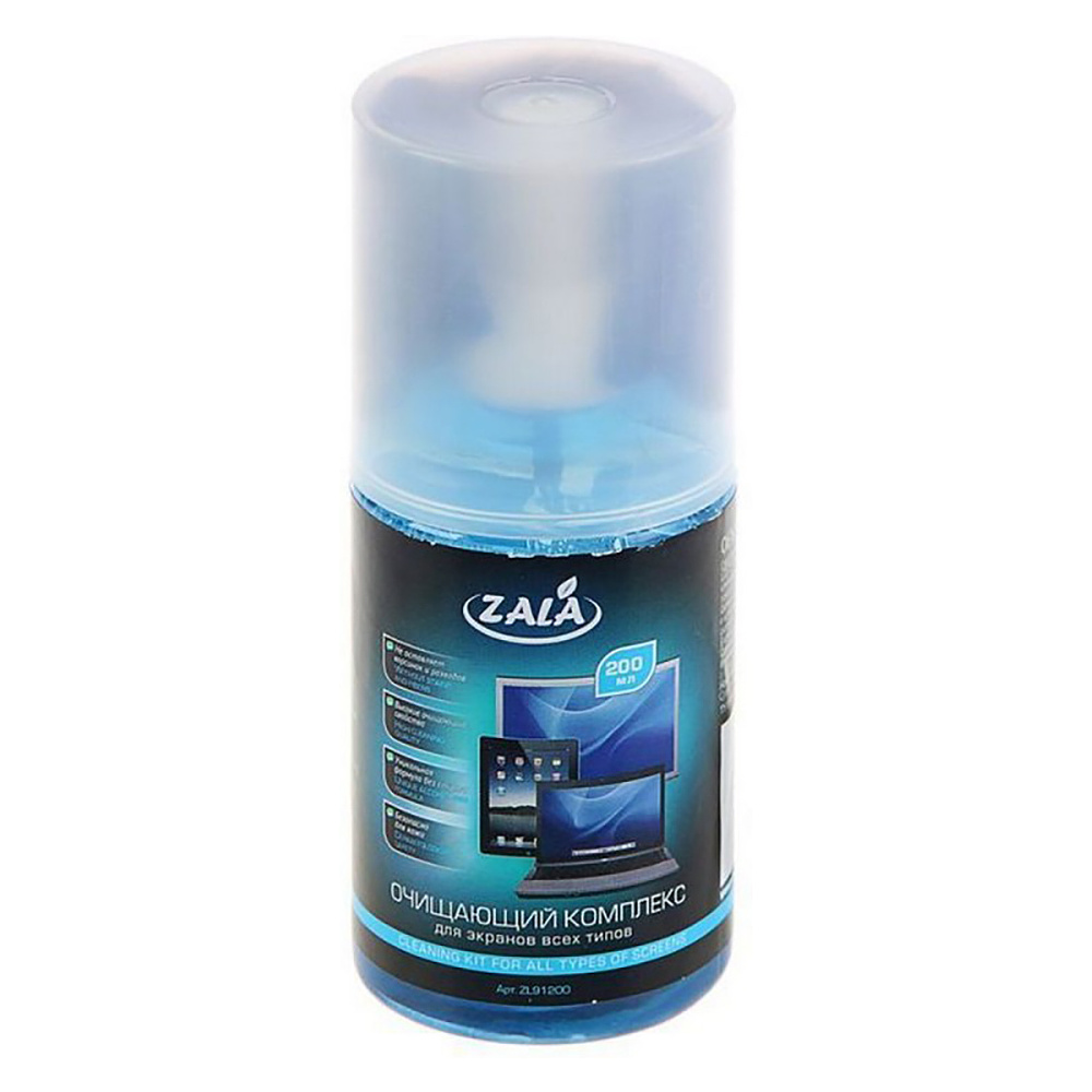 Чистящий набор для экранов "ZALA ZL91200" спрей 200 мл + салфетка из микрофибры