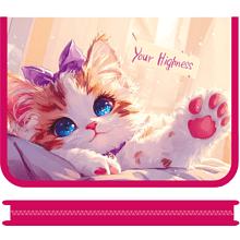 Папка для тетрадей "Голубоглазый котик", А4, на молнии, пластик, розовый