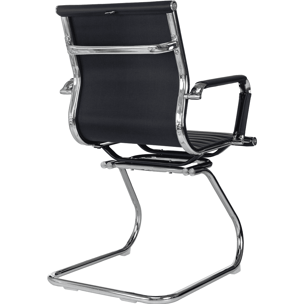 Кресло на полозьях "Бюрократ CH-883-LOW-V", экокожа, черный, металл хром - 5