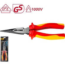 Длинногубцы диэлектрические Deli YS EDL512108, 200 мм, красный, желтый