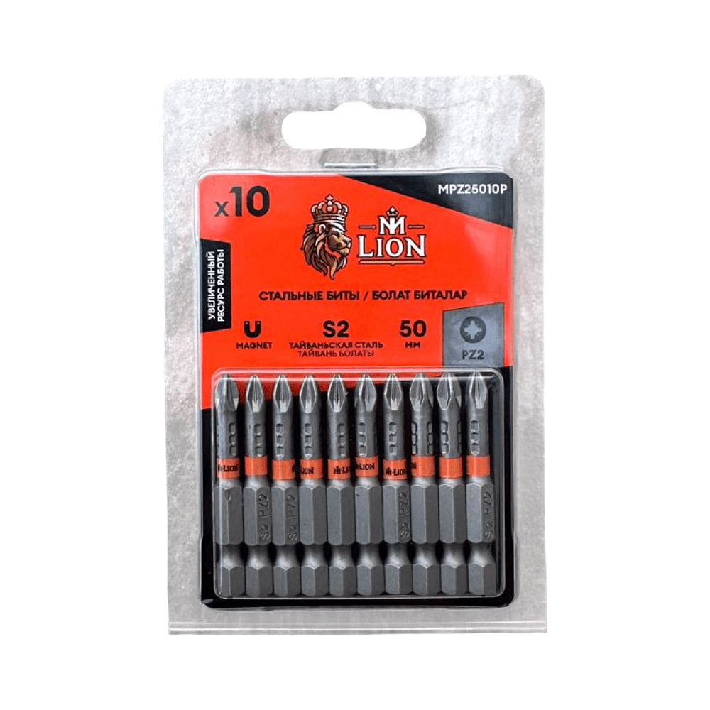 Бита стальная M-Lion MPH25010P, PH 2х50 мм, 10 шт/упак