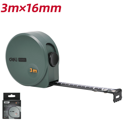 Рулетка Deli HS EHT8316L, 3 м х 16 мм, Soft Touch, зеленый - 5