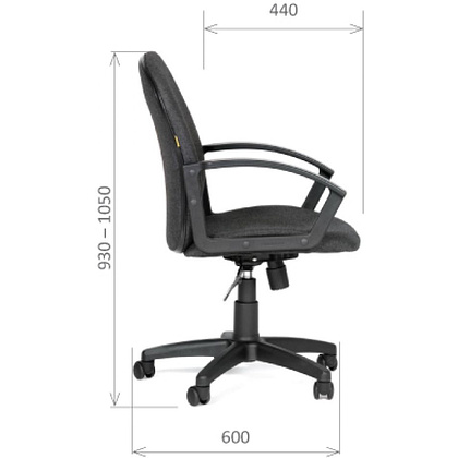 Кресло для персонала "Chairman 681", ткань, пластик, серый - 4