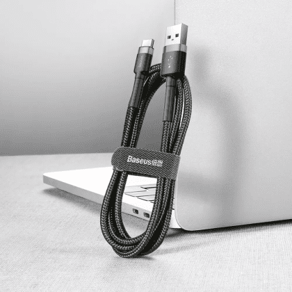 Кабель Baseus CATKLF-CG1, USB to Type-C, 2 м, Gray+Black - 3