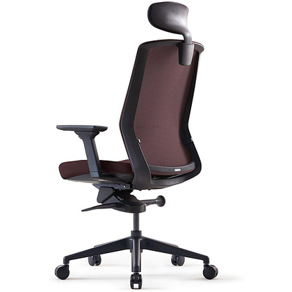 Кресло для руководителя BESTUHL "J1", сетка, ткань, пластик, коричневый  - 4