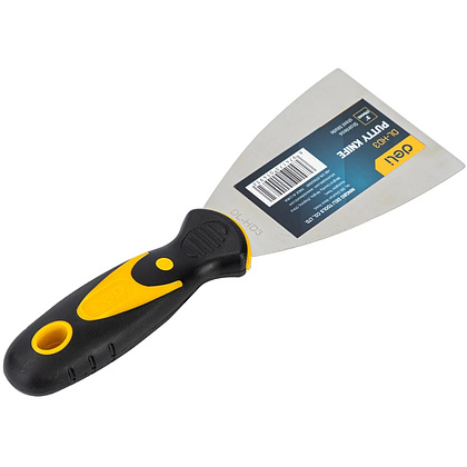 Шпатель нержавеющий Deli YS EDL-HD3, 75 мм, ручка 2K, черный, желтый - 2