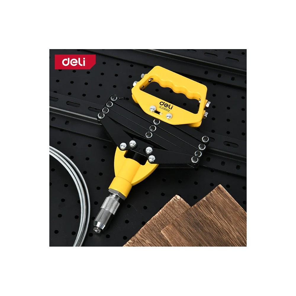 Заклепочник рычажно-складной Deli YS EDL236932, 812 мм, 3.2-6.4 мм, желтый, черный - 3