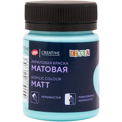Краска акриловая матовая "Декола", 564 ментоловая, 50 мл., банка