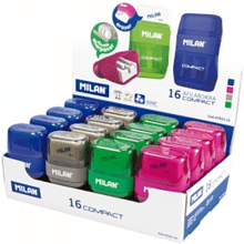 Точилка "Compact" с ластиком, 2 отверстия, с контейнером