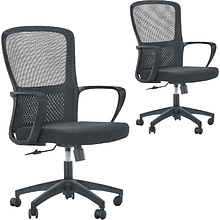 Кресло компьютерное SitZone U-069B, сетка, ткань, пластик, черный, 2 шт/упак