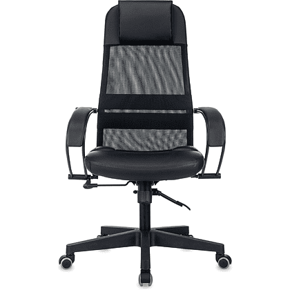 Компьютерное кресло "Бюрократ CH-NOVA LUX", сетка, экокожа, пластик, черный - 2