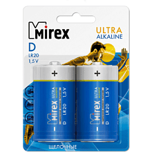 Батарейки алкалиновые Mirex "D/LR20", 2 шт 