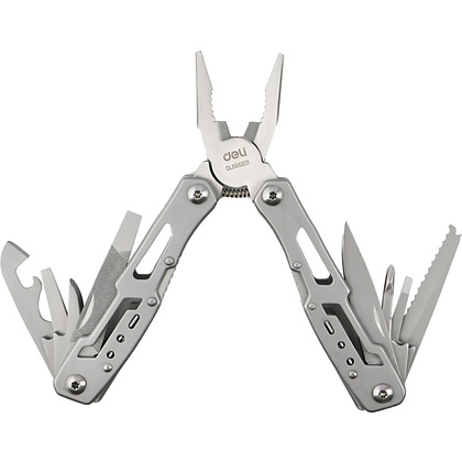 Мультитул Deli YS EDL555201, 13 функций, алюминий, серый