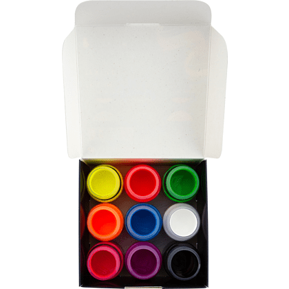 Краска акриловая по ткани "Декола неон", набор 9 цветов, 20 мл, банки - 5