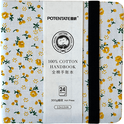 Cкетчбук для акварели "Potentate", горячий пресс, 12х12 см, 300 г/м2, 24 листа, флора