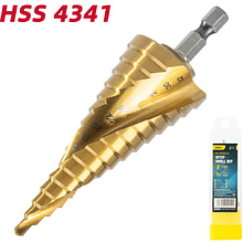 Сверло ступенчатое Deli YS EDH-JTZ032-E1, 4-32 мм, TiN, титановое покрытие