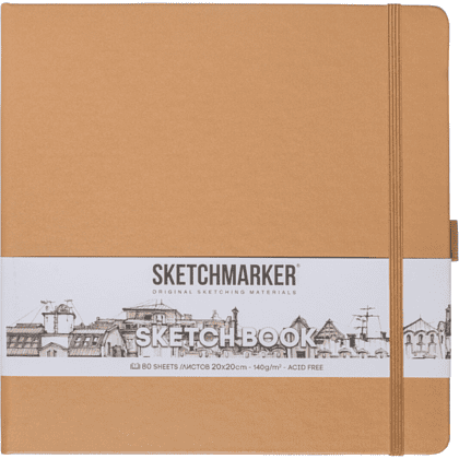 Скетчбук "Sketchmarker", 80 листов, 20x20 см, 140 г/м2, капучино 