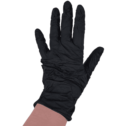 Перчатки нитриловые неопудренные одноразовые BVB, р-р M, 100 шт./уп., черный - 3