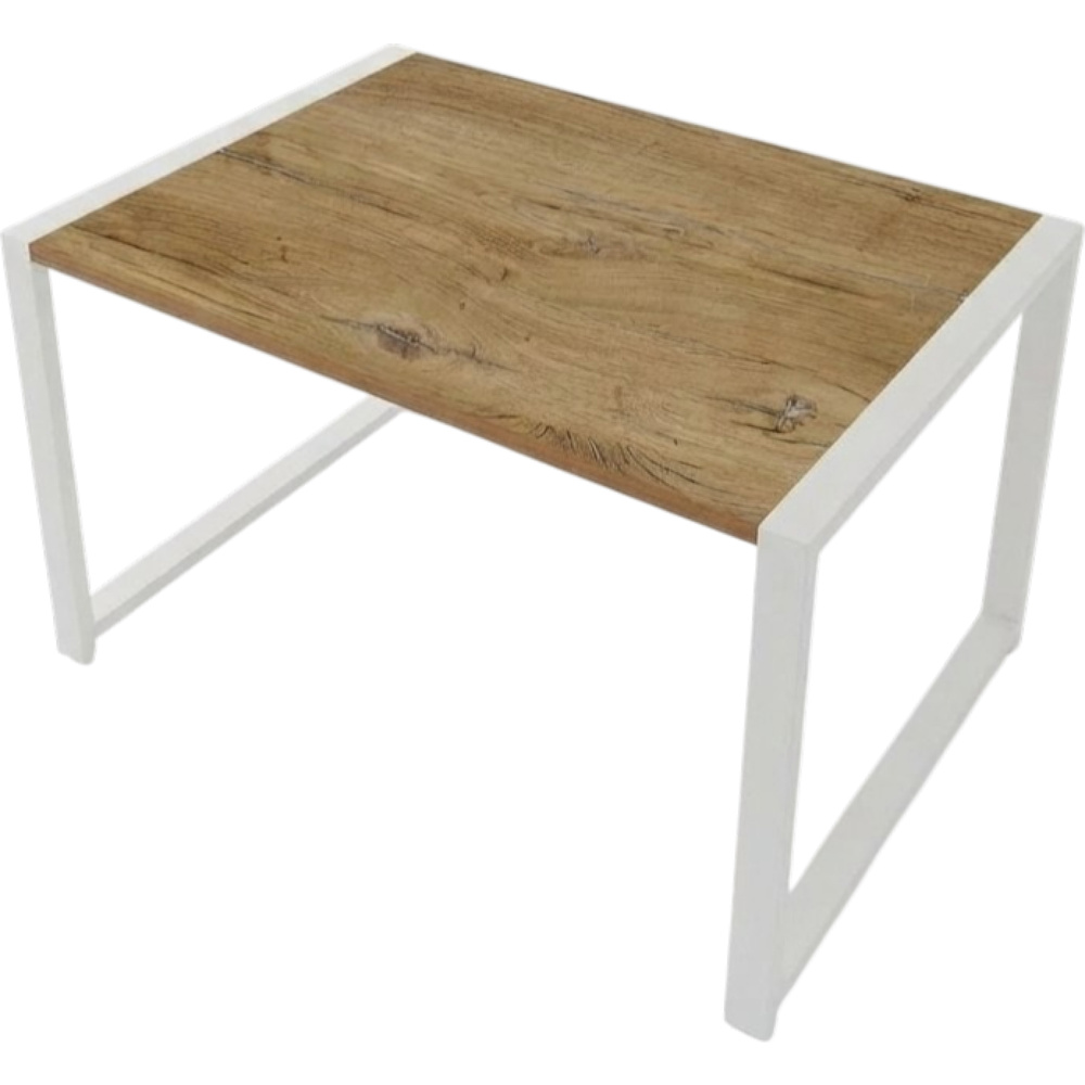 Стол журнальный ALLERD RION, белый муар, Дуб Нокс