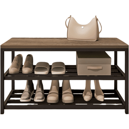 Обувница ALLERD 2 RION, черный муар, 830х320х450, австралийское дерево