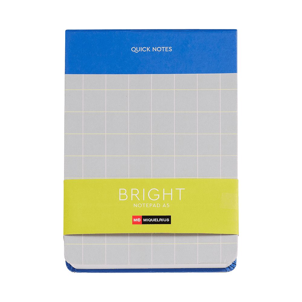 Блокнот "Bright", А5, 135х191 мм, 80 листов, линейка, синий, серый