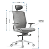 Кресло для руководителя BESTUHL "J15", сетка, пластик, серый, -50% - 6