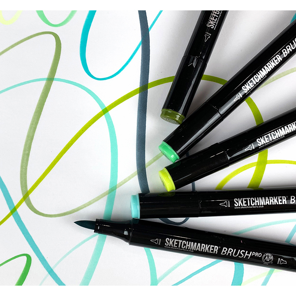 Маркер перманентный двусторонний "Sketchmarker Brush", BR73 лиственница - 5