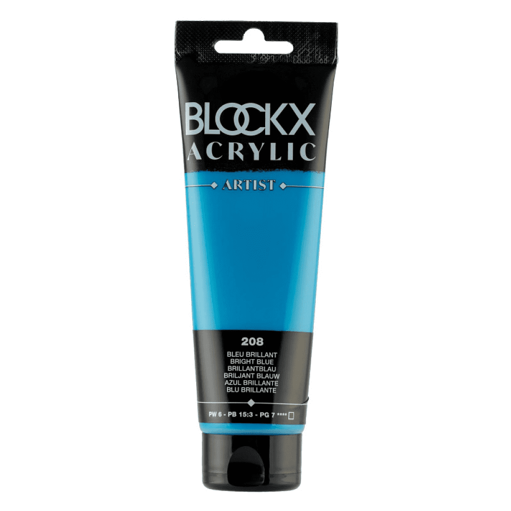 Краски акриловые "Blockx", 208 яркий синий, 120 мл