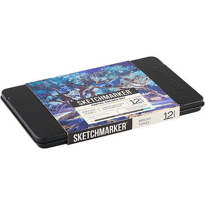 Карандаши цветные "Sketchmarker Пастельные оттенки", набор 12 цветов, жестяной пенал - 3