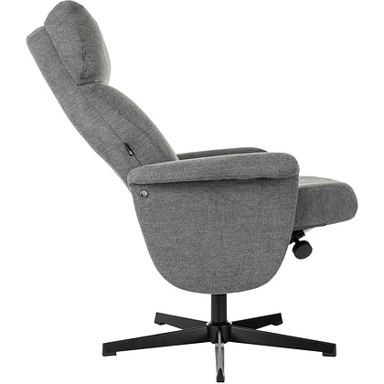 Кресло мягкое Бюрократ Baron, ткань, серый, металл, с пуфом - 7