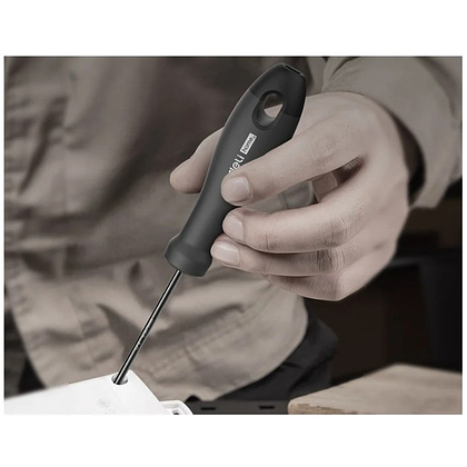 Отвертка Deli HS EHT1103, SL3х75 мм, Soft Touch, черный - 2