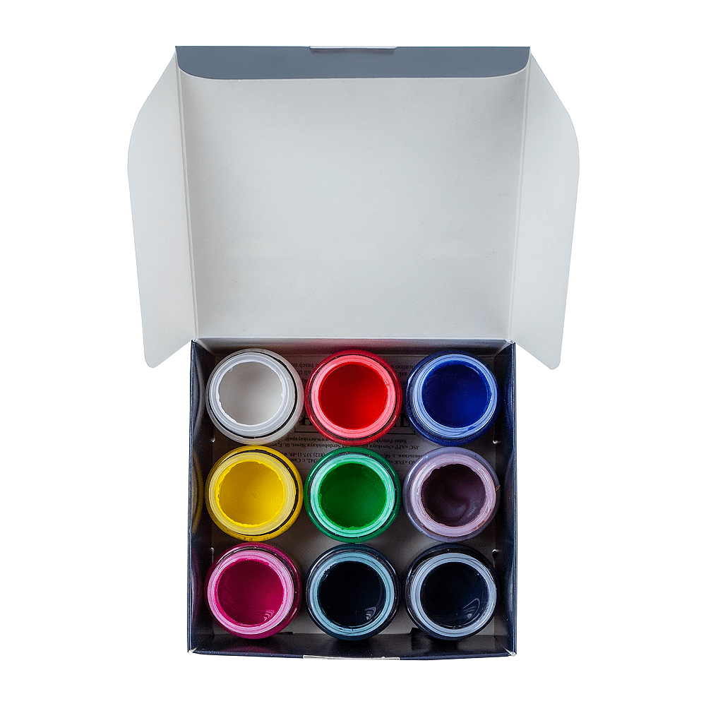 Краска акриловая по стеклу и керамике "Декола", набор 9 цветов, 20 мл, банки - 7