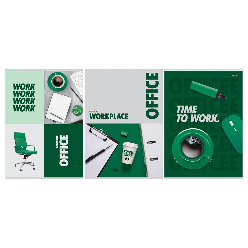 Тетрадь "Office", А4, 80 листов, клетка, ассорти