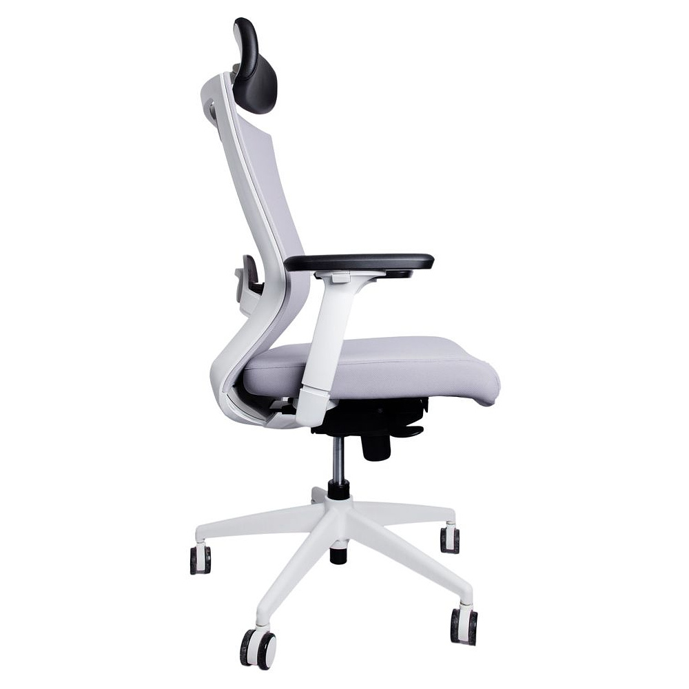 Кресло для руководителя "Art line", каркас белый, ткань, пластик, серый - 2