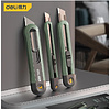 Набор ножей строительных Deli HSEHT4003L, 3 шт (ножи 9мм/18мм/трапеция), Soft Touch, зеленый - 3