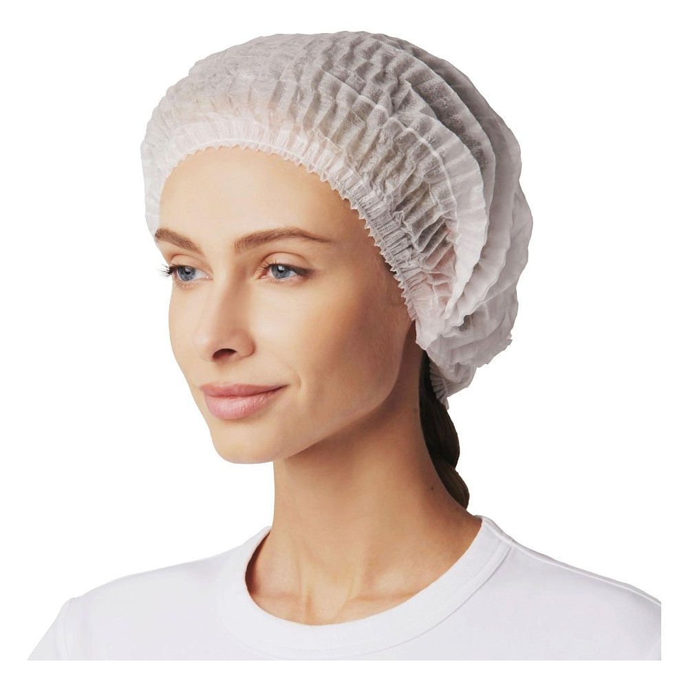 Шапочка одноразовая нетканая, 12 г/м2, 100 шт/упак, белый