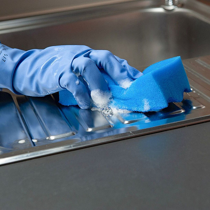 Губка хозяйственная для уборки помещений HQ Profiline, 14х6,3х4,5 см, 1 шт/упак, синий - 9