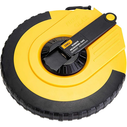 Мерная лента Deli YS EDL9850ZY, 50 м х 14,5 мм, лента фиберглас, пластиковый корпус, желтый, черный - 5