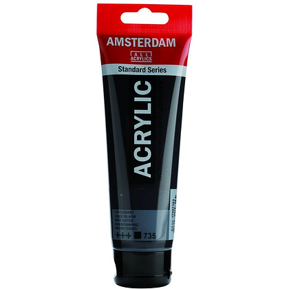 Краски акриловые "Amsterdam", 735 оксид черный, 120 мл, туба