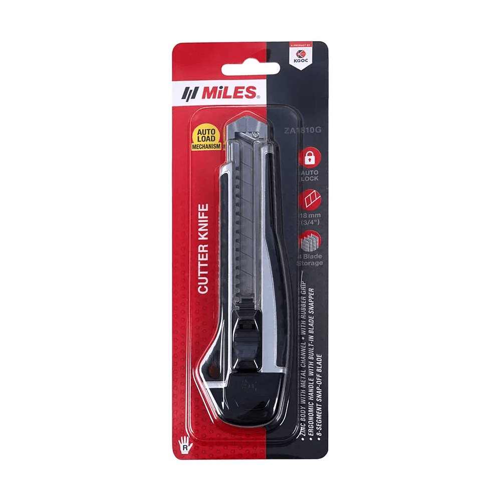 Нож строительный "Kangaro Miles ZA1810G", 18 мм, усиленный