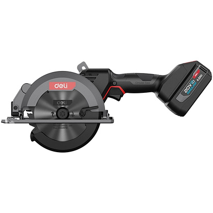 Пила циркулярная Deli RS EDE-YJ20-1D4, аккум., 150 мм, 6900 об/мин., до 40 мм., 4 А·ч*2, з/у 2А, коробка, черный